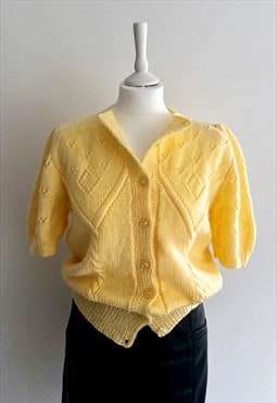 Yellow knitted cardigan 