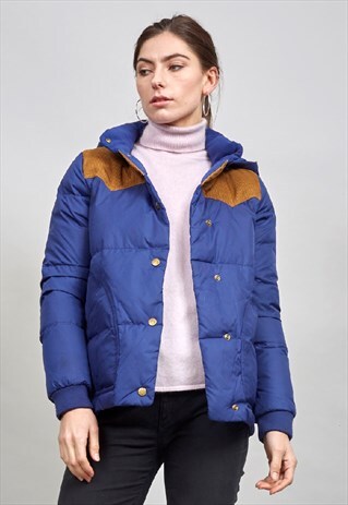 VINTAGE 90'S LEVI'S BLUE CROPPED PUFFER JACKET