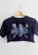 Vintage Y2K/00s Navy Blue Crop TShirt