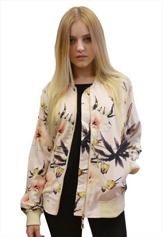 FLORAL PRINT ALLOVER BOMBER JACKET
