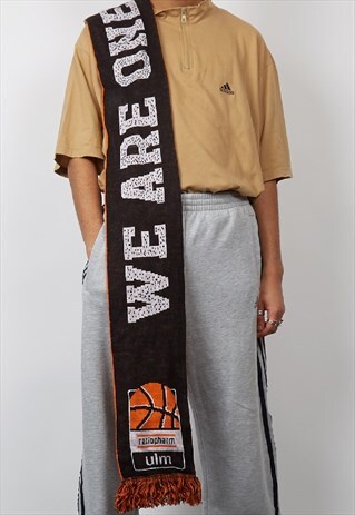 VINTAGE ORANGE/ BLACK 'WE ARE ONE' BASKETBALL SCARF