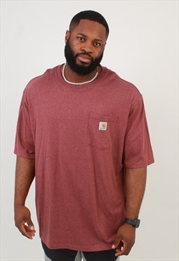 "Men's Carhartt burgundy pocket t-shirt