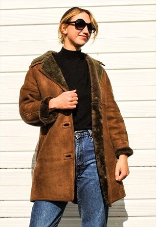 VINTAGE 70S TAN SHEARLING COAT