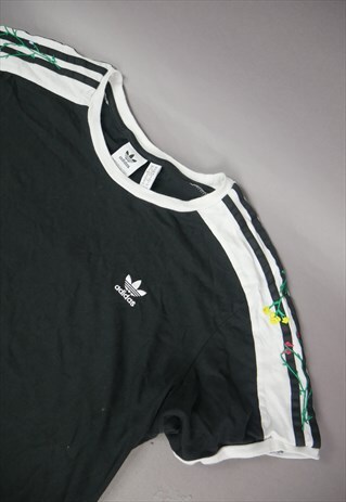 VINTAGE ADIDAS T-SHIRT DRESS IN BLACK WITH EMBROIDERY