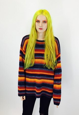 GORGEOUS MUSTARD STRIPE COTTON KNITTED JUMPER