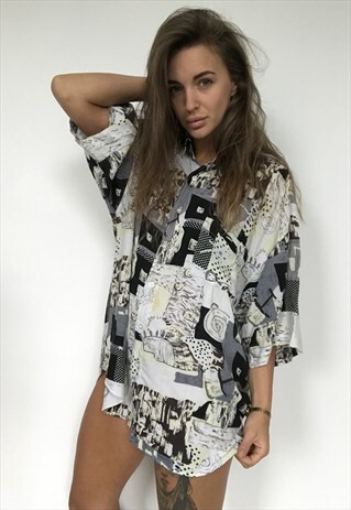 PATTERNED OVERSIZED RETRO VINTAGE UNISEX FESTIVAL SHIRT