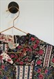 VINTAGE 80S FLORAL ROSE PRINT PATCHWORKED BLOUSE SIZE 10-12