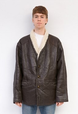Shearling L Men's UK 42 Sheepskin Leather Jacket Fur Coat