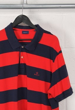 Vintage Gant Polo Shirt with Red Stripes Sports Top XXXXL