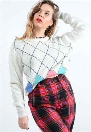 VINTAGE IZOD LACOSTE JUMPER IN WHITE