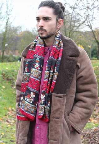 VINTAGE 70S MOD PAISLEY SCARF - TEDDY BEAR - INDIE RETRO