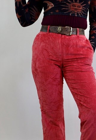 VINTAGE 90S SALMON PINK HIGH WAISTED CORDS MOM JEANS - 8/10