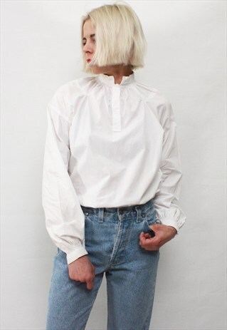 VINTAGE 80' AMAZING ELEGANT CUTE WHITE SHIRT