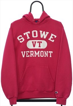 Vintage Champion Vermont Graphic Pink Hoodie Mens