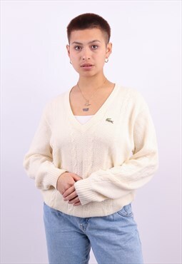 Vintage Chemise Lacoste Knitted Jumper in Cream