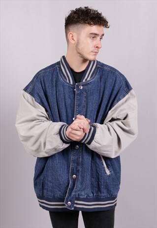 VINTAGE DENIM VARSITY JACKET X259