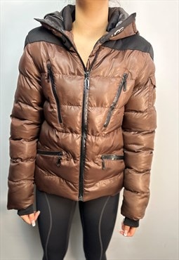 Vintage Ugg Australia puffer jacket in brown with hood