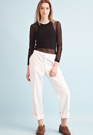 90'S RETRO CLASSIC CUT OVERSIZED TAPERED TROUSERS