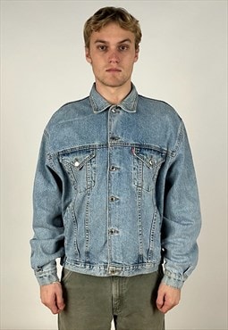 Vintage Levis Denim Jacket Men's Mid Blue