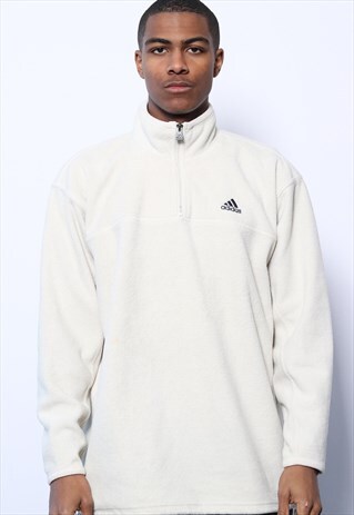 VINTAGE ADIDAS 1/4 ZIP FLEECE CREAM