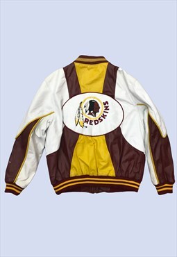 Vintage Bomber Jacket Burgundy Redskins American Football 