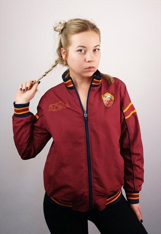AS ROMA VINTAGE 90'S FOOTBALL FAN WINDBREAKER / ZIP JACKET