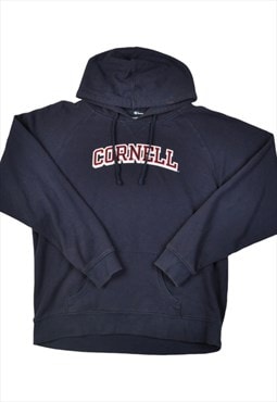 Vintage Champion Cornell Hoodie Sweater Navy Ladies XL