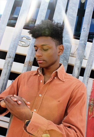 BURBERRY BURNT ORANGE CORDUROY SHIRT