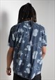 VINTAGE CRAZY PATTERNED HAWAIIAN SHIRT BLUE