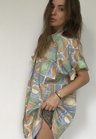 PATTERNED OVERSIZED RETRO VINTAGE UNISEX FESTIVAL SHIRT
