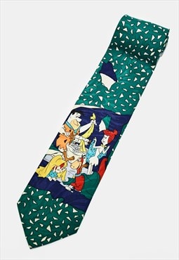 90s vintage The Flintstones necktie men cartoon printed tie