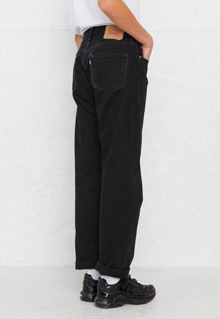 VINTAGE BLACK LEVI'S 590 FIT DENIM JEANS