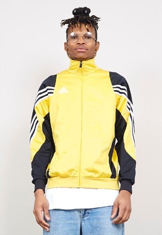 black and yellow adidas track jacket