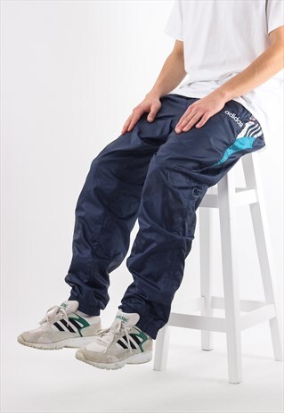 VINTAGE ADIDAS ORIGINALS TRACKSUIT PANTS 90S BLUE