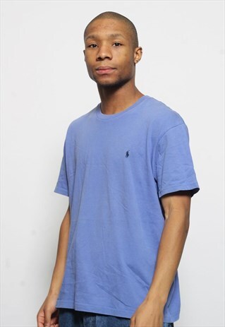 VINTAGE RALPH LAUREN LOGO T-SHIRT INDIGO BLUE