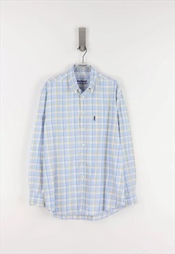 Barbour Check Long Sleeve Shirt in Light Blue - XL