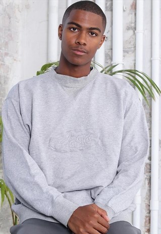 VINTAGE ASICS LOGO SWEATSHIRT GREY