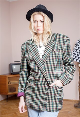 BERND BERGER VINTAGE, FAB, CHECKERED BLAZER