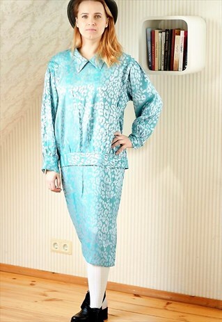BLUE AND SILVER VINTAGE DRESS