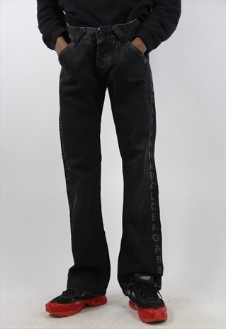 VINTAGE D&G PRINTED BLACK JEANS