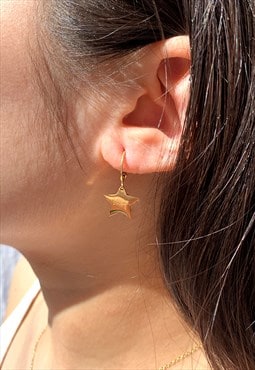 Gold Dream Star Hoop Earrings