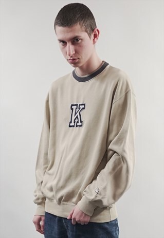 VINTAGE 90'S KAPPA BEIGE SWEATSHIRT