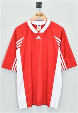 Vintage 1998 Adidas Football Shirt Red XLarge