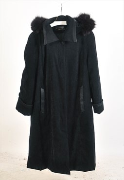 VINTAGE 90S lined coat faux fur collar 