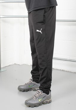 Vintage Puma Joggers in Black with Logo Large