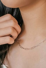 Link Chain Choker Necklace Sterling Silver
