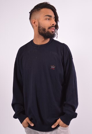 VINTAGE PAUL & SHARK JUMPER SWEATER NAVY BLUE