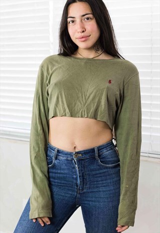 VINTAGE POLO RALPH LAUREN CROP TOP LOGO REWORKED 90S X 6.4