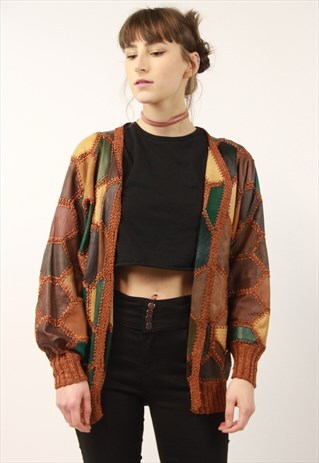 VINTAGE BROWN LEATHER AND SUEDE JACKET
