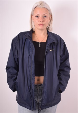 NIKE WOMENS VINTAGE JACKET LARGE BLUE 90S
